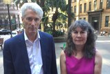 Anthony and Chrissie Foster outside the Royal Commission into Institutional Responses to Child Sexual Abuse in 2017.