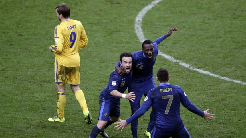France celebrates against Ukraine