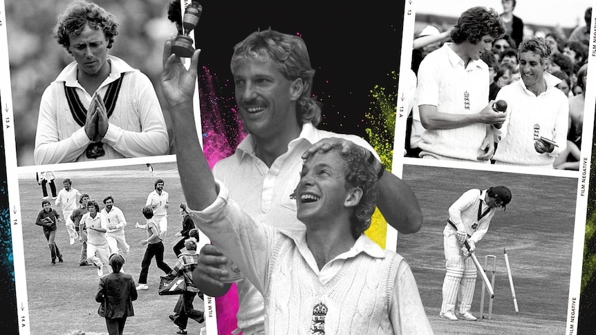 A collage of images from the 1981 men's Ashes Test at Headingley.
