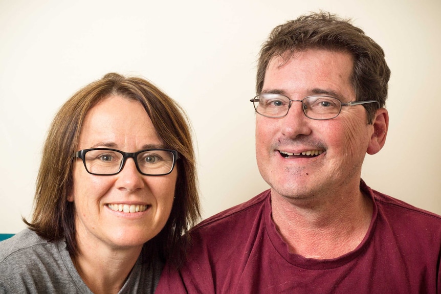 Tracey Wards sits next to her husband Stephen.