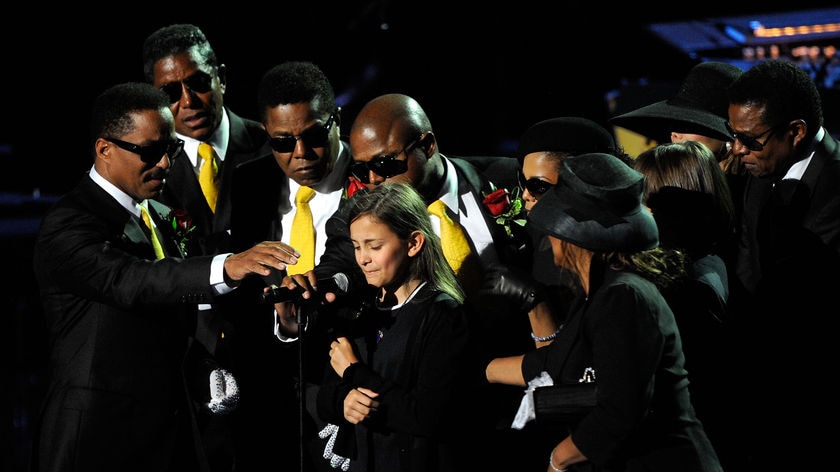 Tear-filled farewell: Michael Jackson's daughter Paris told the crowd at his public memorial service that her dad was 'the best father you could ever imagine'.