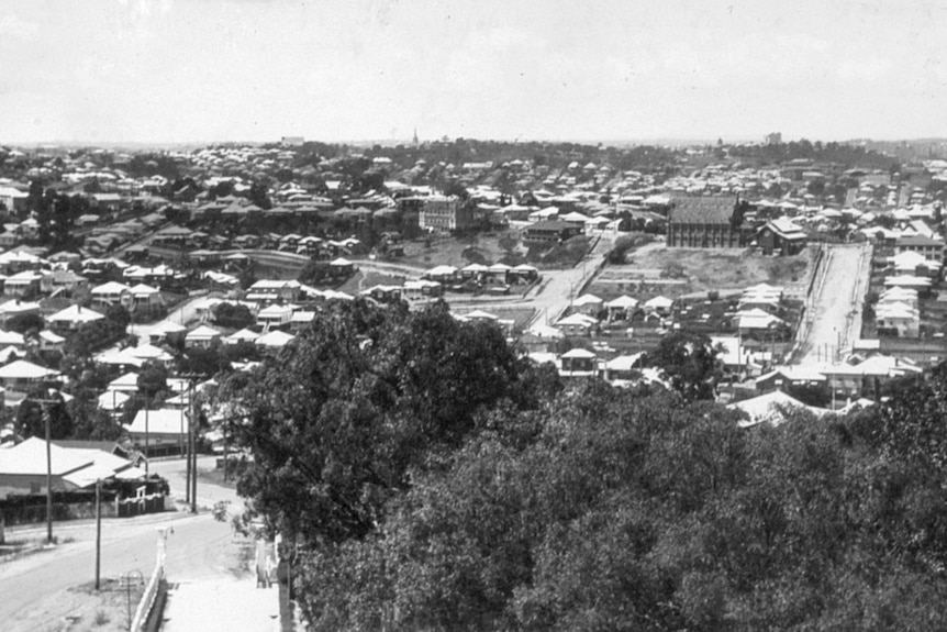the view from a hill over brisbane suburbs 