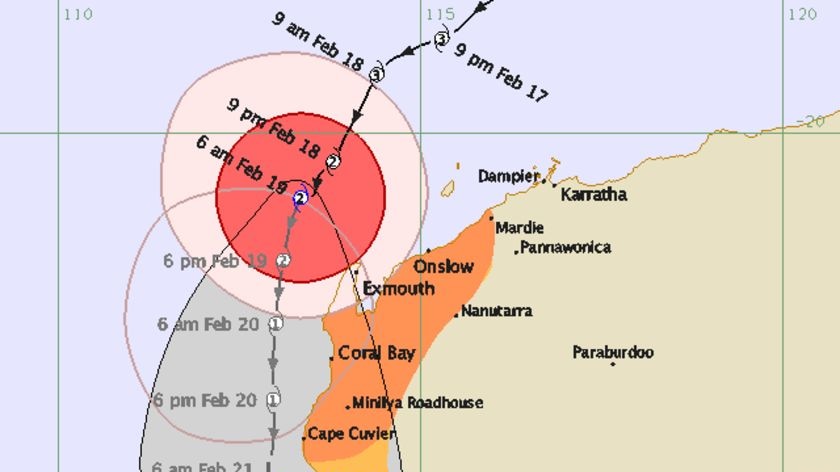 Latest tracking map of Cyclone Nicholas
