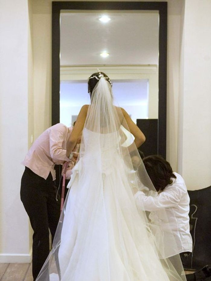 Something dear ... the average cost of a wedding dress is now $2,220. (File photo)