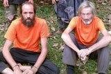 Hostages Norwegian national Kjartan Sekkingstad (L) and Canadian national Robert Hall (R) in an undated picture released to local media