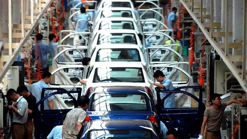 Ford assembly line in Chongqing, in south-west China, in 2003.