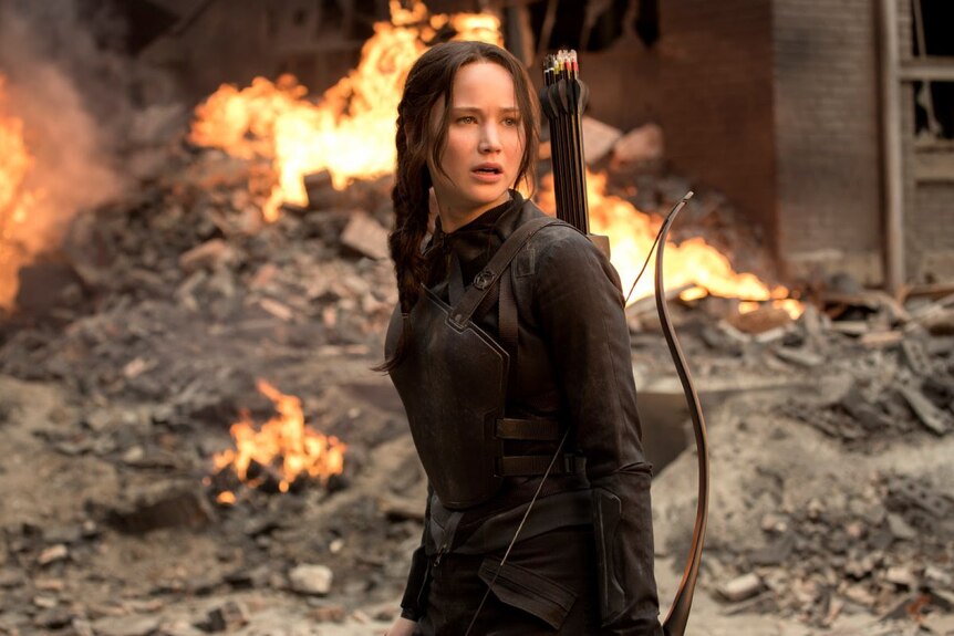 A scene from the film The Hunger Games: Mockingjay.