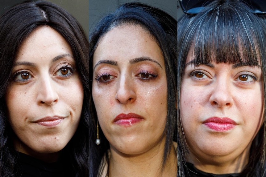 Composite image of three women's faces.