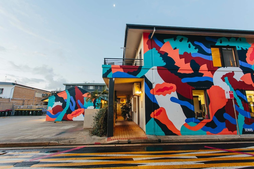 A mural in Byron Bay's Lateen Lane