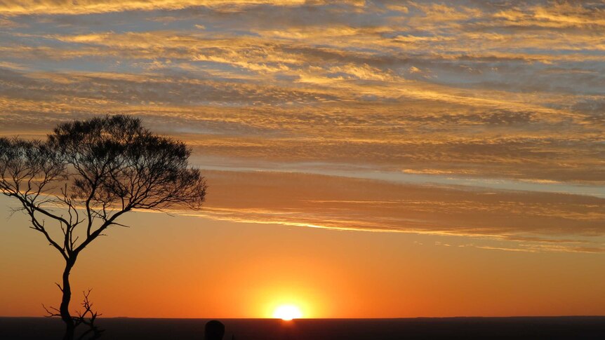 The sun going down over drought-hit central western Queensland.