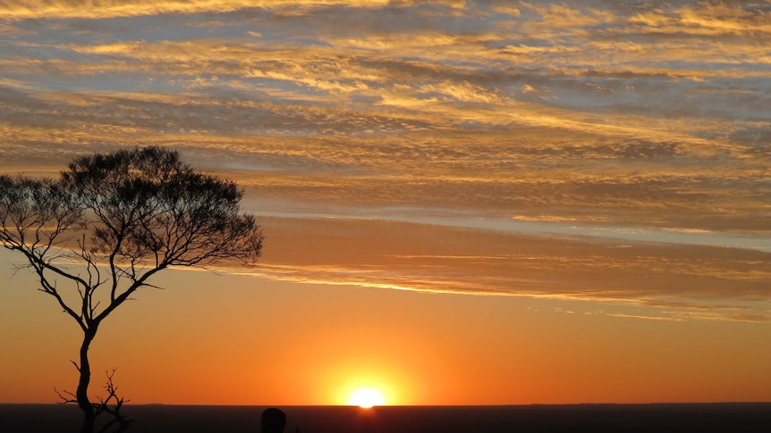 The sun going down over drought-hit central western Queensland.