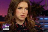 Actress Anna Kendrick demonstrates her 'Resting Bitch Face' on The Late Late Show with James Corden in May, 2015.