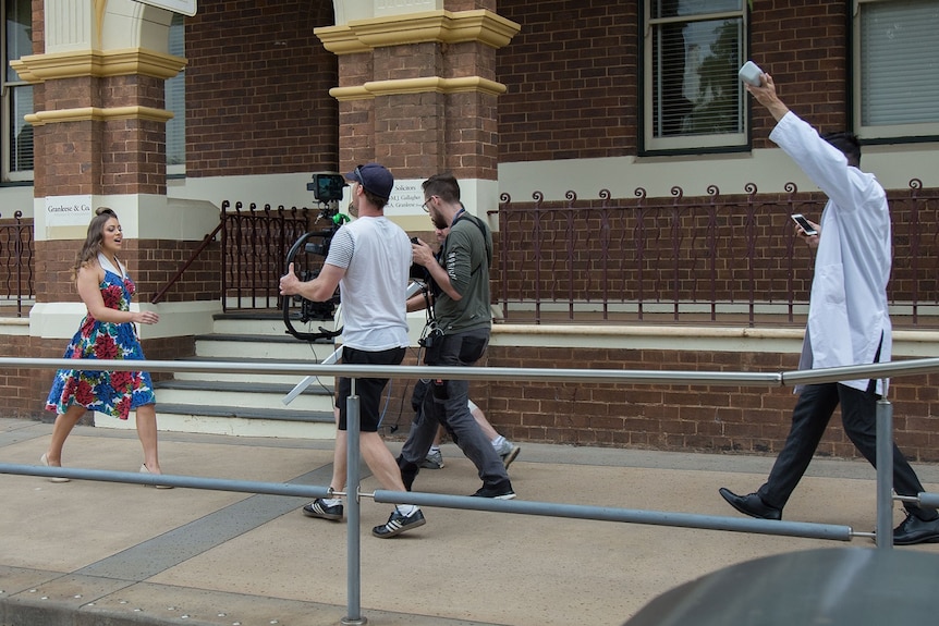 The performers took to Temora's main street over three days of filming