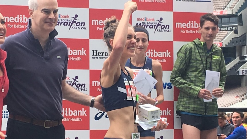 Virginia Moloney of Victoria won the Melbourne Marathon