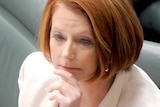 Julia Gillard listens intently during House of Representatives question time