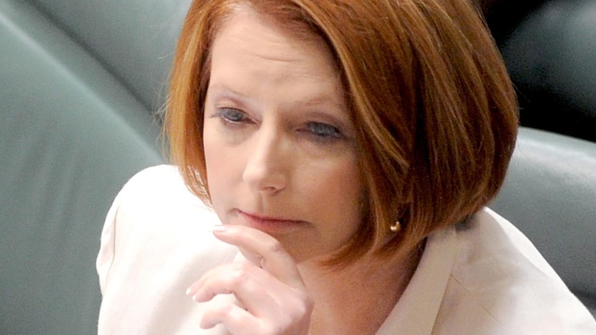 Julia Gillard listens intently during House of Representatives question time