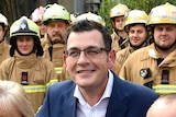 Victorian Premier Daniel Andrews with firefighters