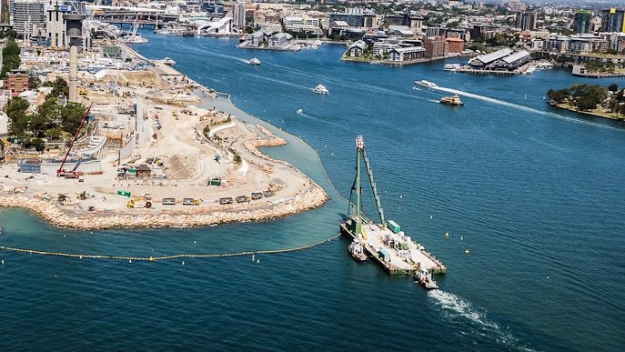 Reclamation work at Barangaroo