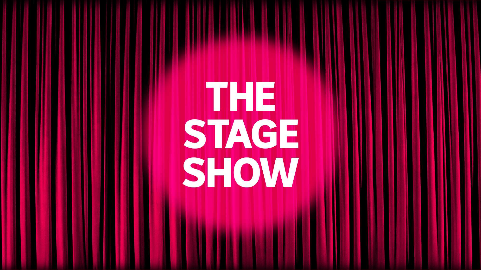 Geometric colours and shapes with the words The Stage Show