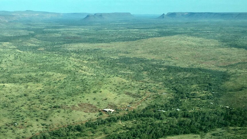 An aerial view of the remote Mornington research station