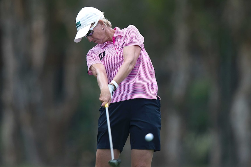 Karrie Webb contesting the Pro-Am at Royal Pines