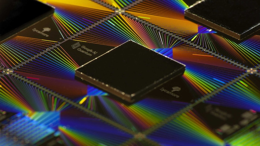 Close-up photo of Google's Sycamore processor