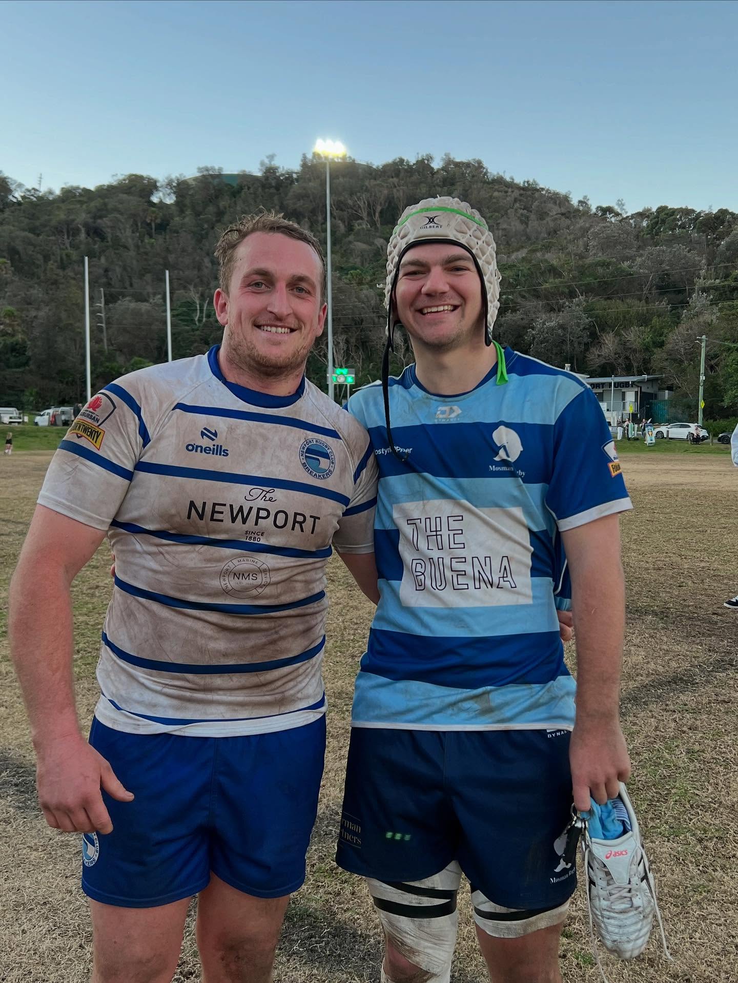 Tim Anstey (left) and Jack Cale after a NSW Subbies match.