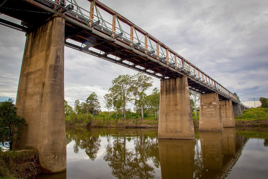 The Tabulam bridge across the Clarence River from below