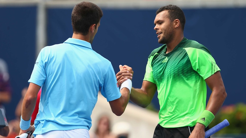 Djokovic congratulates Tsonga in Toronto