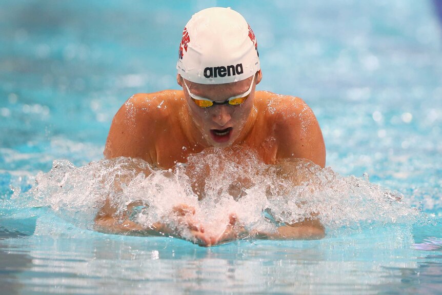 Thomas Fraser-Holmes swims in swimming champs individual medley final