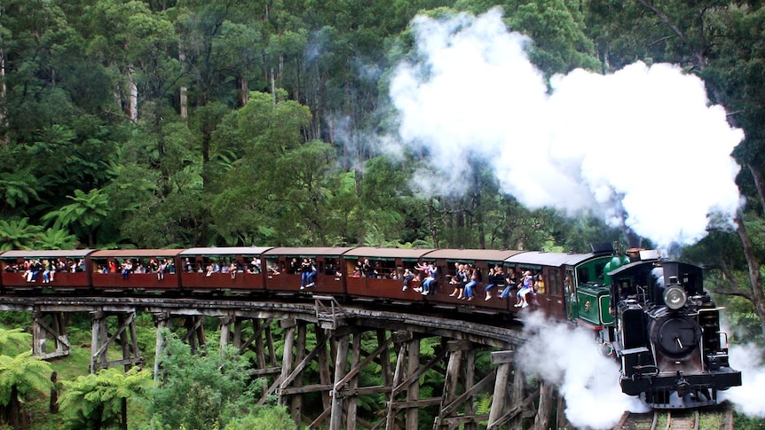 Puffing Billy on its route near Melbourne