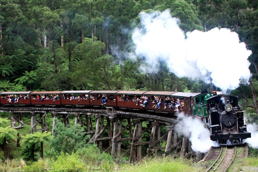 Puffing Billy on its route near Melbourne