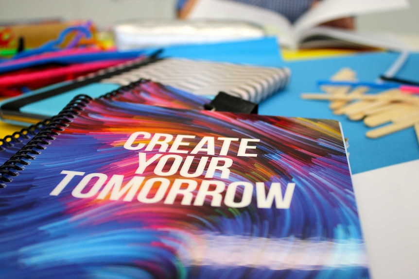 Camberwell Girls Grammar School 'Create Your Tomorrow' diary rests on a desk.