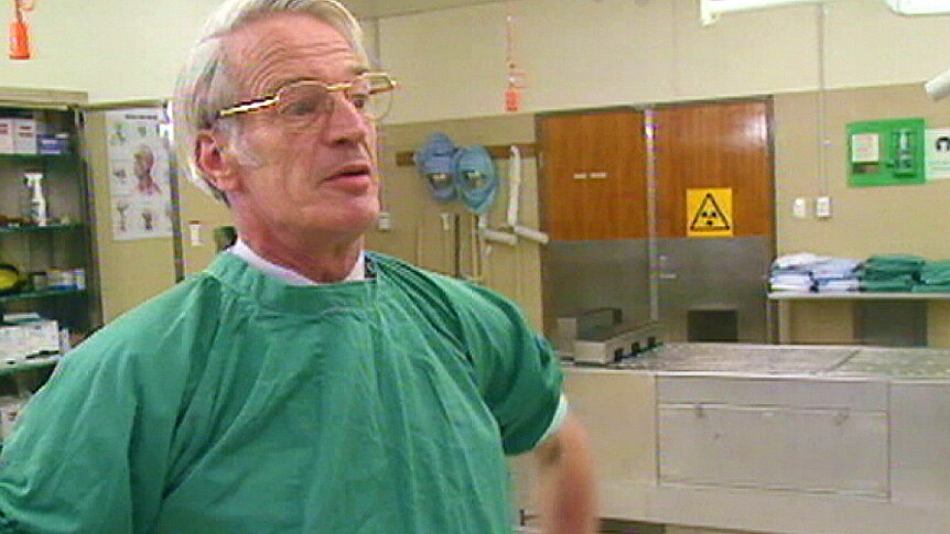 Pathologist Colin Manock in a lab