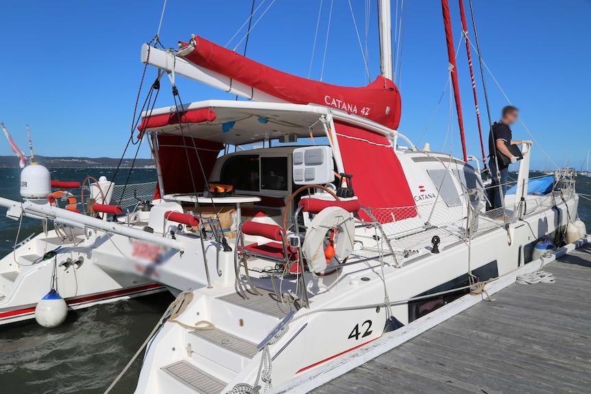 Authorities including police and Australian Border Force found half a tonne of cocaine concealed in the hull of this yacht.
