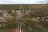 Flooded causeway at Hugh River near of Alice Springs