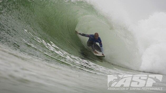 Generic of Kelly Slater surfing at Rip Curl Pro Portugal in October 2011