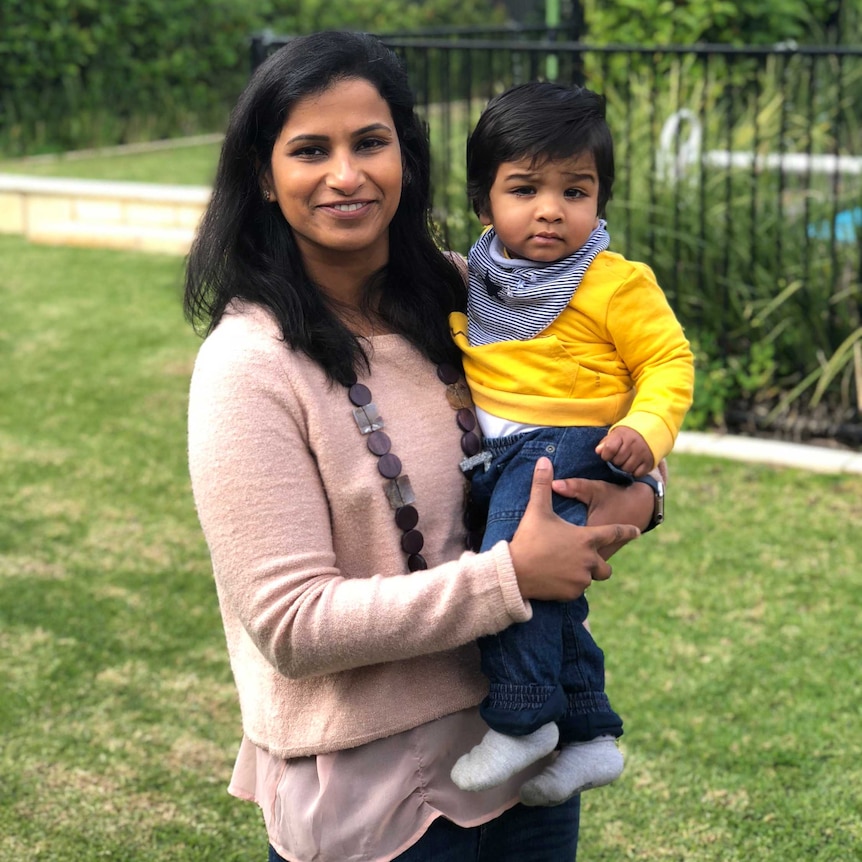 Ishita Gupta with her son Ashwin.