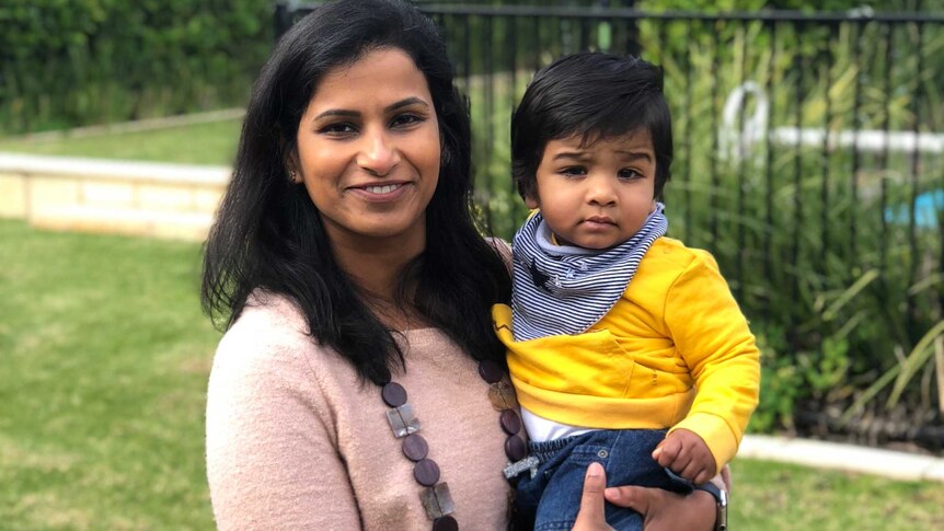Ishita Gupta with her son Ashwin.