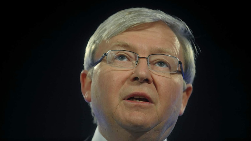 Prime Minister Kevin Rudd speaks at the National Press Club