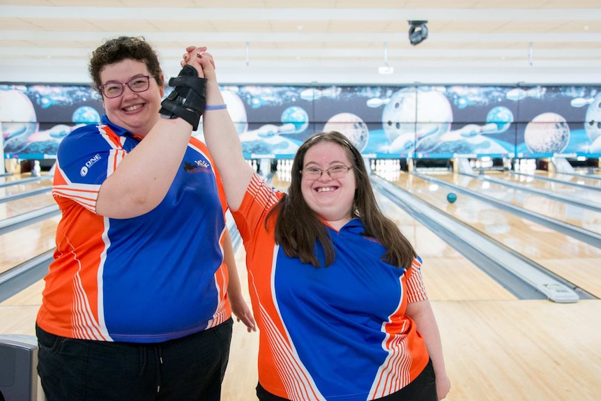 Wizards players Kalinda Gallagher and Haylee Richards