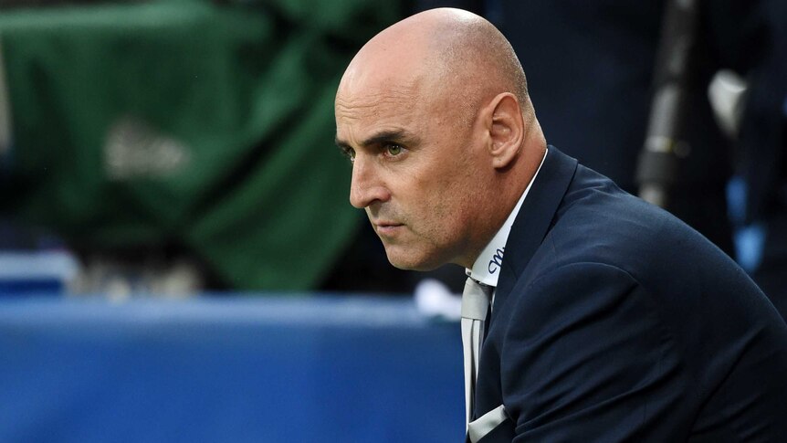 Coach Kevin Muscat of the Victory before the Melbourne Victory - Adelaide United match at AAMI Park.