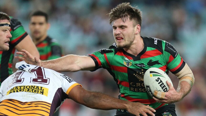 South Sydney's Angus Crichton in action against Brisbane Broncos on July 16, 2016.