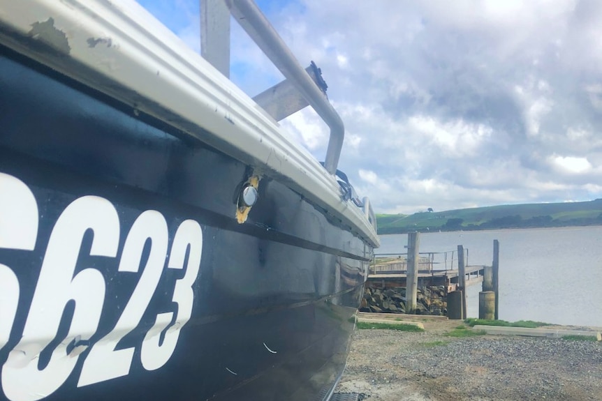 Dent on the side of a fishing boat