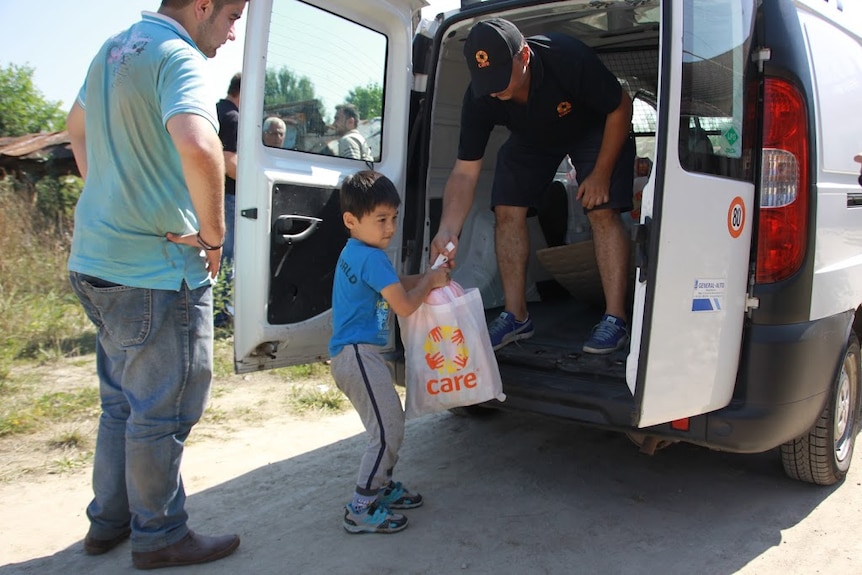 Migrants care packages Serbia