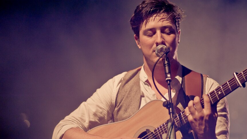 Marcus Mumford performing live at Cirque Royal Bruxelles in 2010