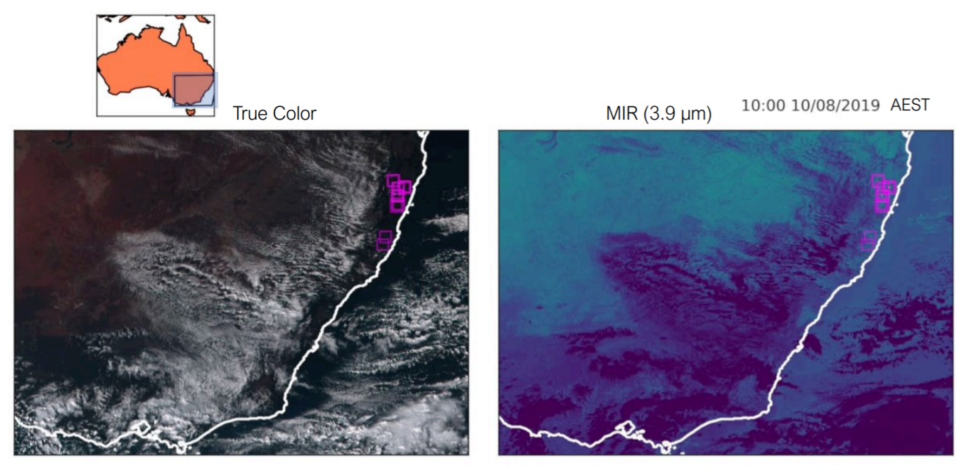 A Himawari 8 snapshot of south-eastern Australia in August 2019