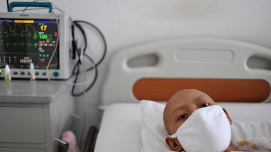 Chinese cancer patient at a hospital in Xiaoxin, Yunnan province