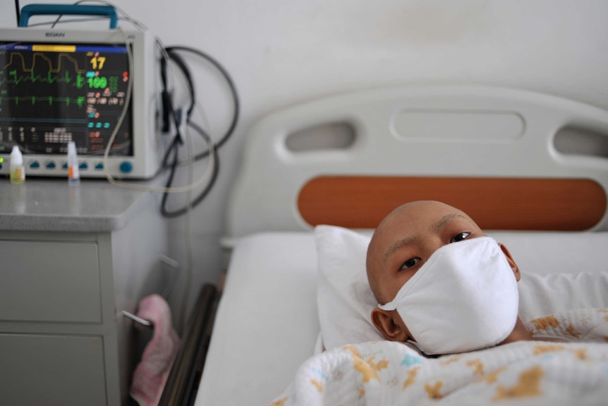 Chinese cancer patient at a hospital in Xiaoxin, Yunnan province