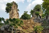 The ruins of Preah Khan of Kompong Svay covered with forest